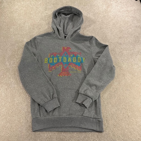 BootDaddy Collection Tops - BootDaddy Collection Hoodie Womens‎ XS Gray Graphic Southwestern Eagle